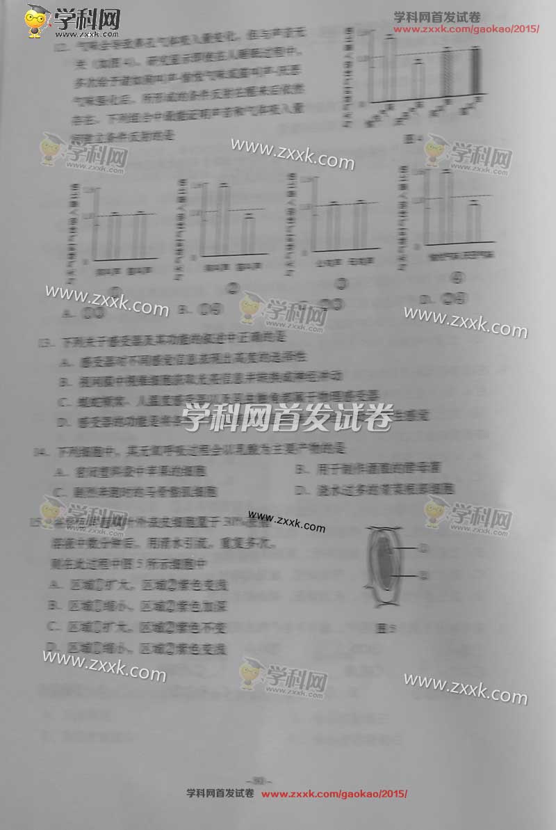 2015上海高考生物试题答案 2015上海高考生物试题答案