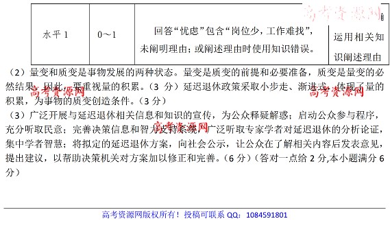 2014南通一模政治试题及答案