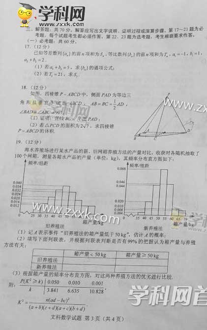 2017海南高考数学文试题