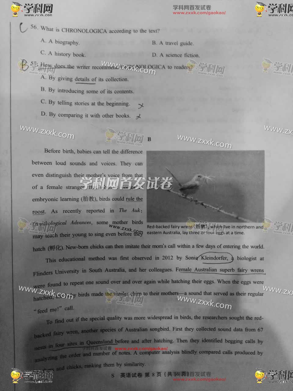 2017江苏高考英语试题答案 2017江苏高考英语试题答案