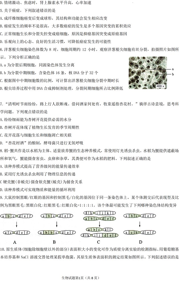 2022年高考真题及答案