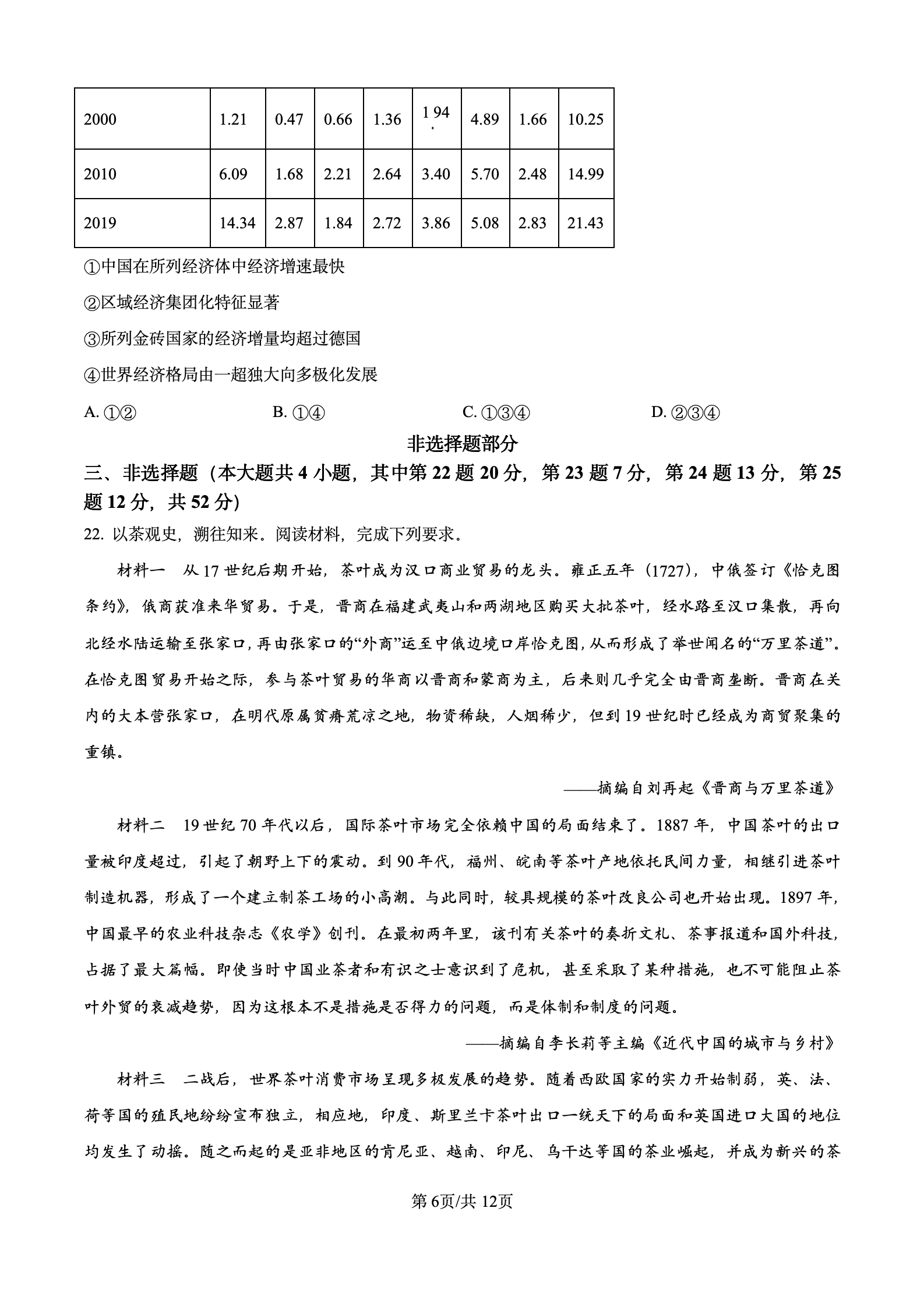 2024年高考真题及答案